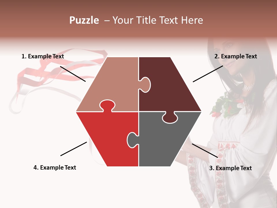 Beautiful Embroidery Red PowerPoint Template