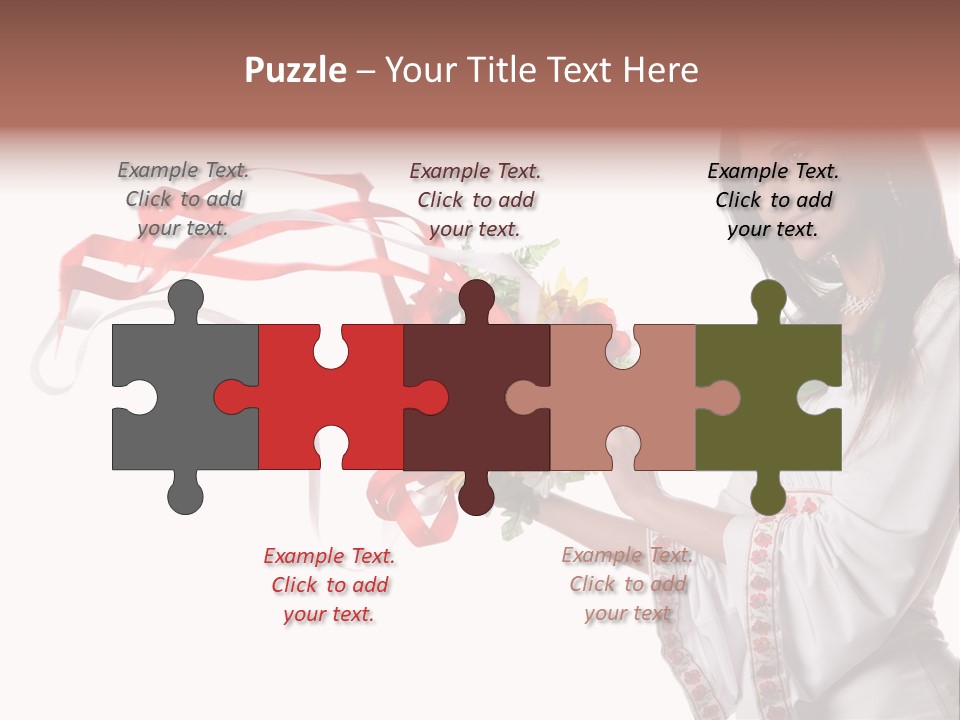 Beautiful Embroidery Red PowerPoint Template