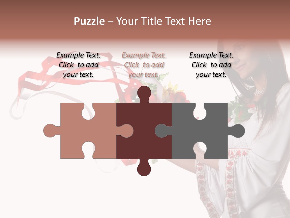 Beautiful Embroidery Red PowerPoint Template