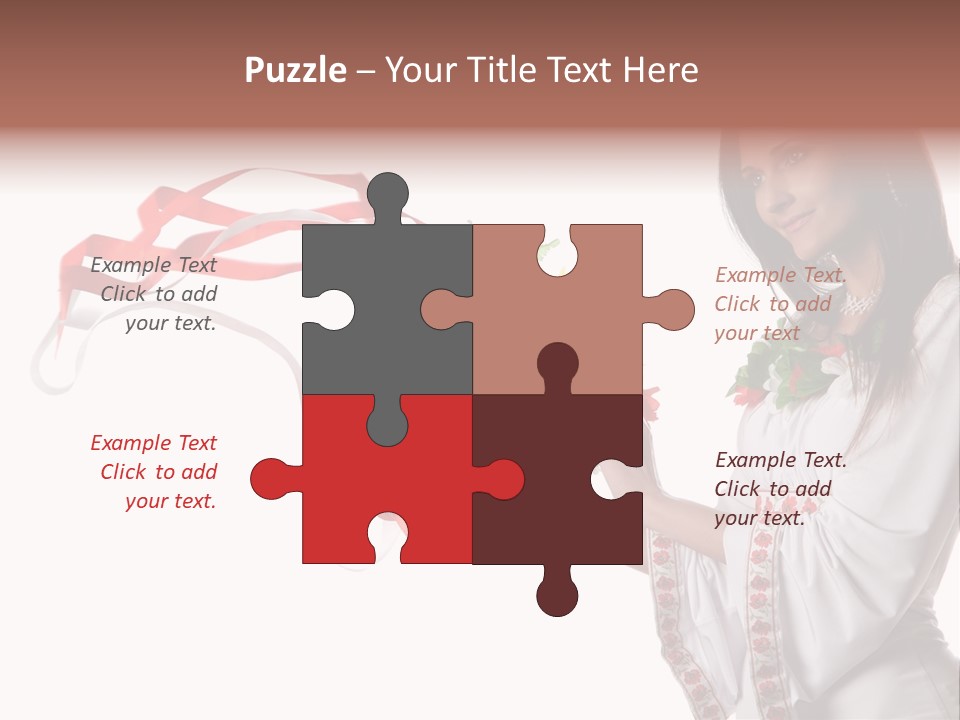 Beautiful Embroidery Red PowerPoint Template