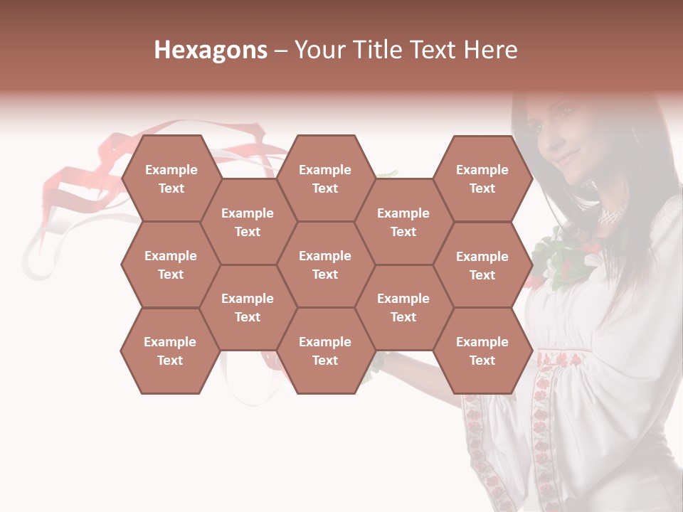 Beautiful Embroidery Red PowerPoint Template