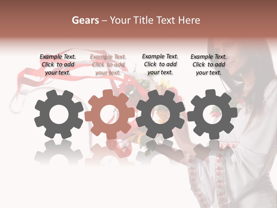 Beautiful Embroidery Red PowerPoint Template