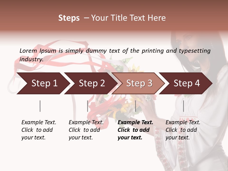 Beautiful Embroidery Red PowerPoint Template