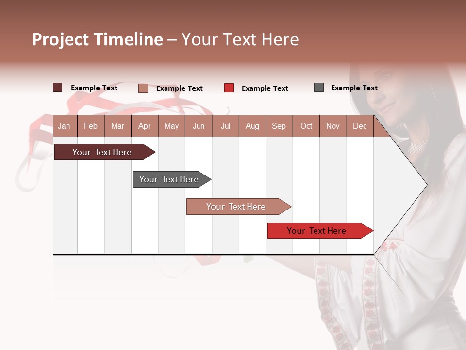 Beautiful Embroidery Red PowerPoint Template