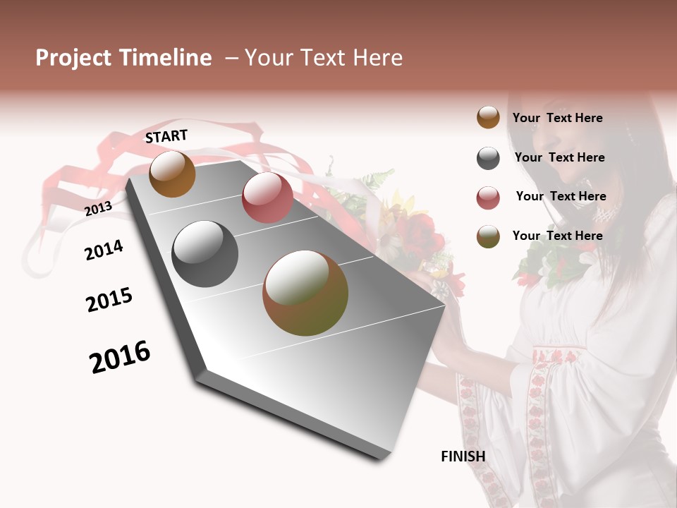 Beautiful Embroidery Red PowerPoint Template