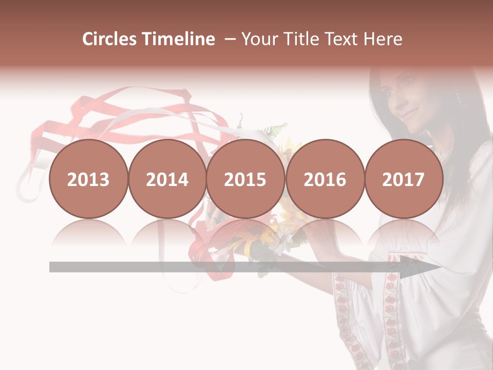 Beautiful Embroidery Red PowerPoint Template