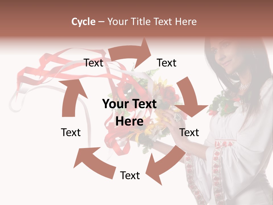 Beautiful Embroidery Red PowerPoint Template