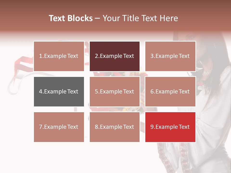 Beautiful Embroidery Red PowerPoint Template