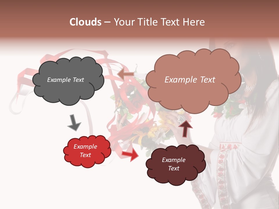Beautiful Embroidery Red PowerPoint Template