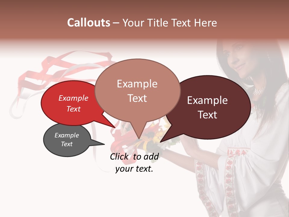 Beautiful Embroidery Red PowerPoint Template