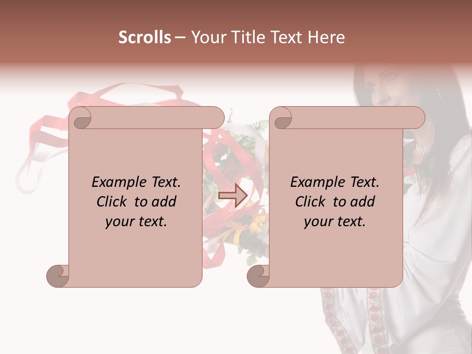 Beautiful Embroidery Red PowerPoint Template