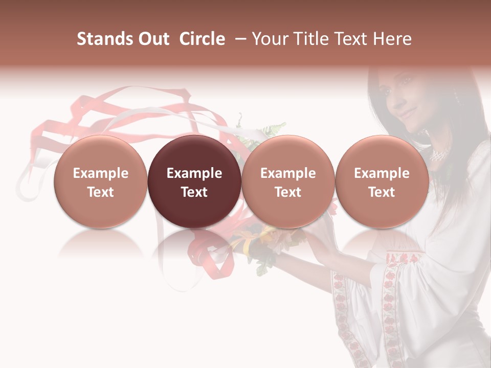 Beautiful Embroidery Red PowerPoint Template