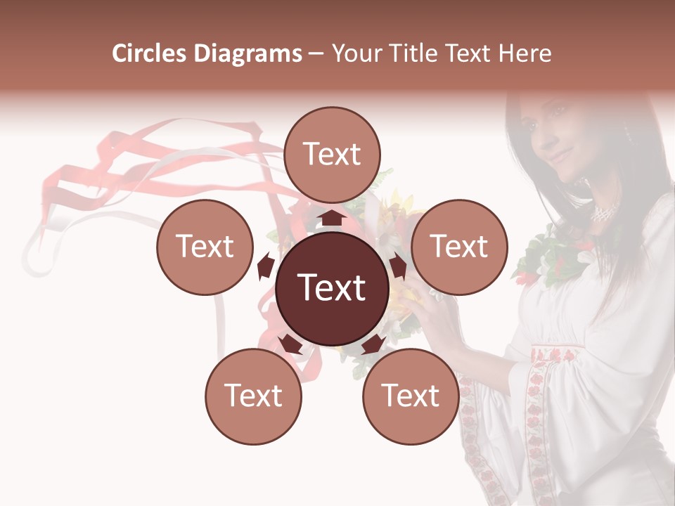 Beautiful Embroidery Red PowerPoint Template