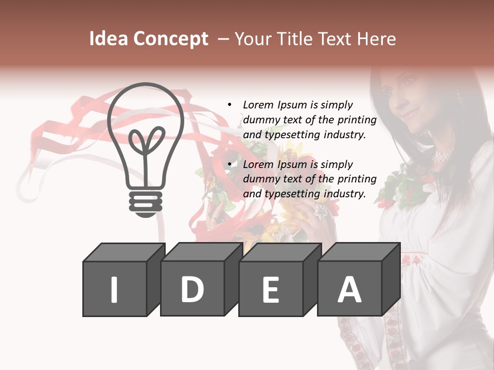 Beautiful Embroidery Red PowerPoint Template