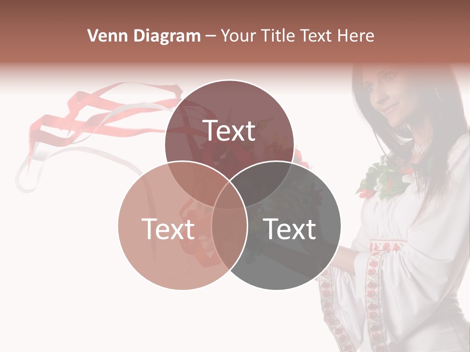 Beautiful Embroidery Red PowerPoint Template