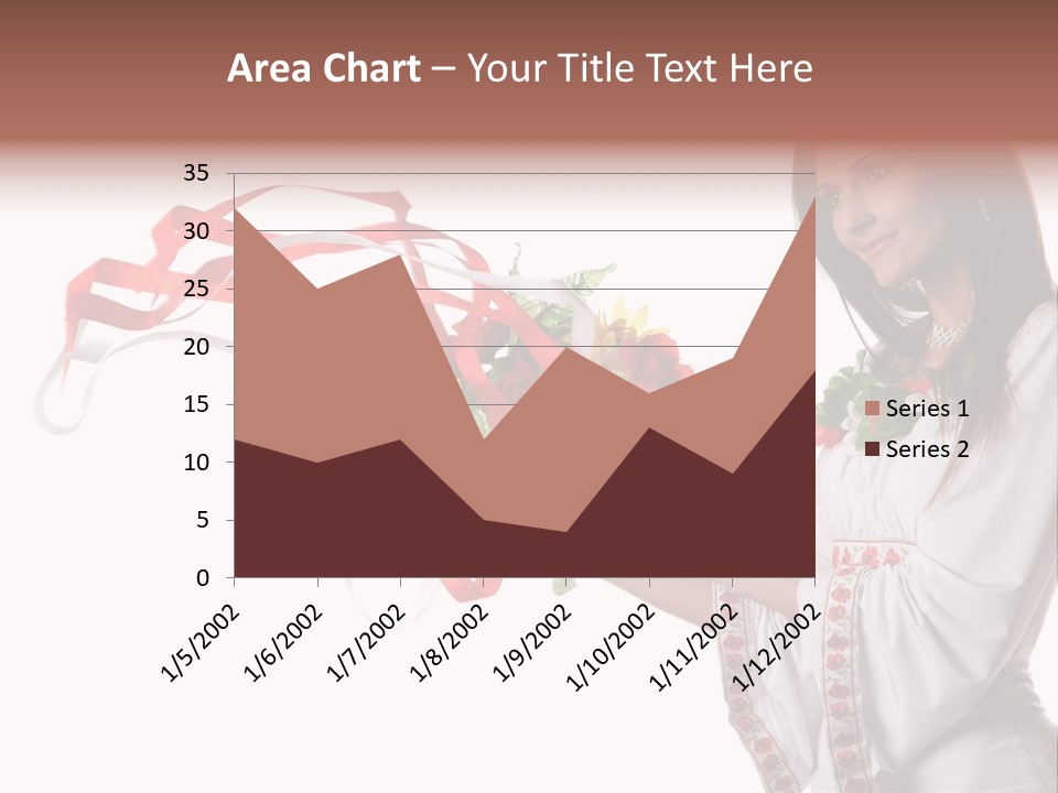 Beautiful Embroidery Red PowerPoint Template