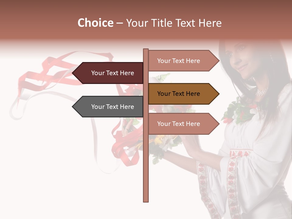 Beautiful Embroidery Red PowerPoint Template