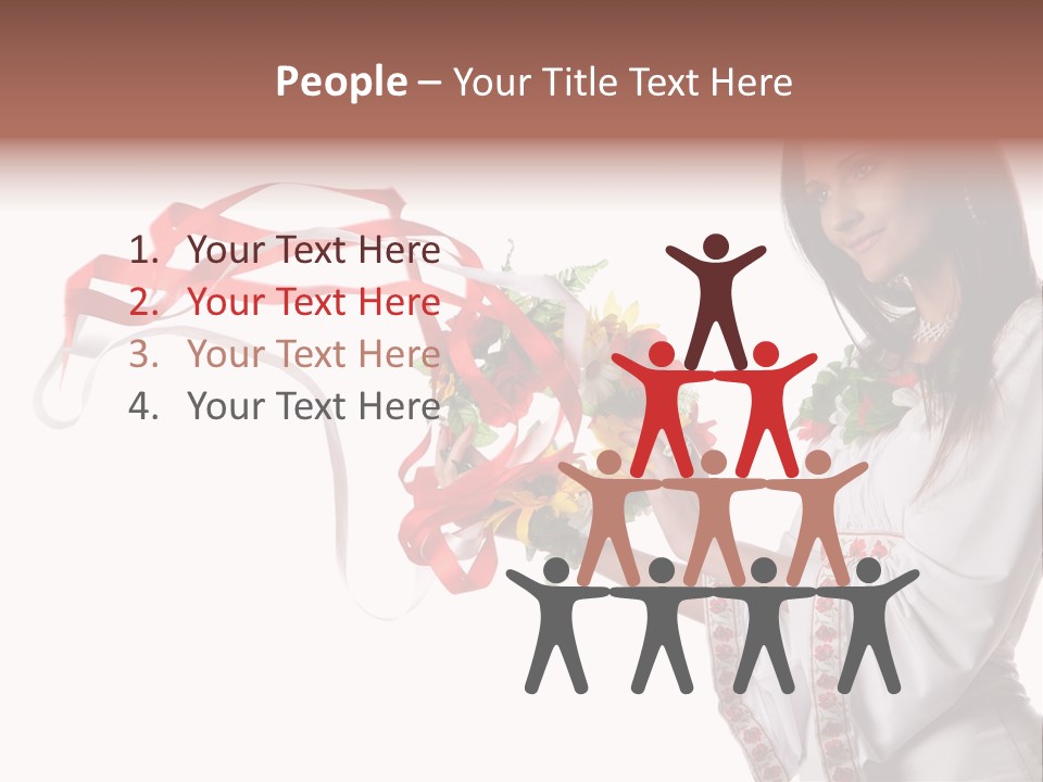 Beautiful Embroidery Red PowerPoint Template