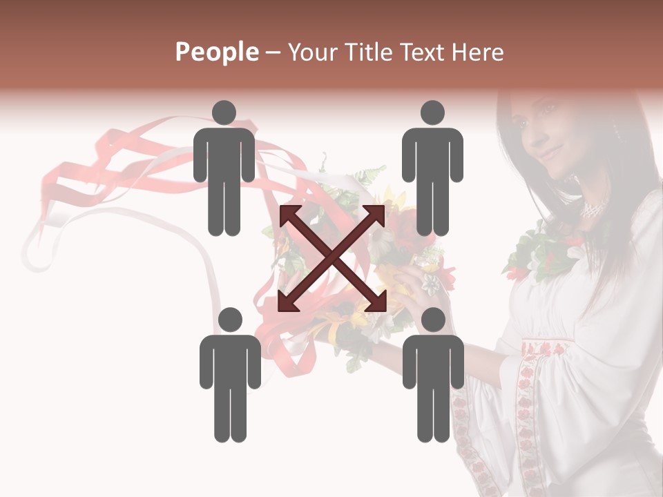 Beautiful Embroidery Red PowerPoint Template
