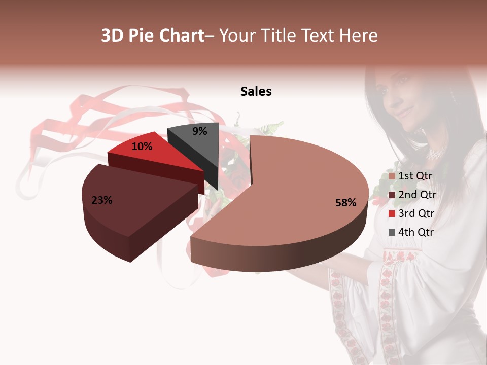 Beautiful Embroidery Red PowerPoint Template