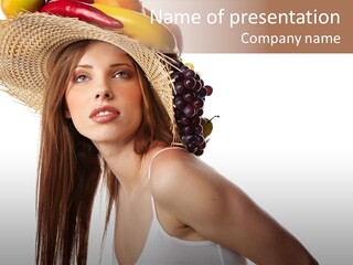 Grape Wreath Female PowerPoint Template