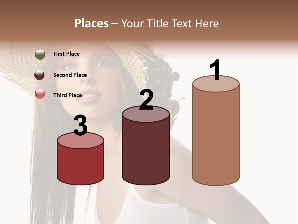 Grape Wreath Female PowerPoint Template
