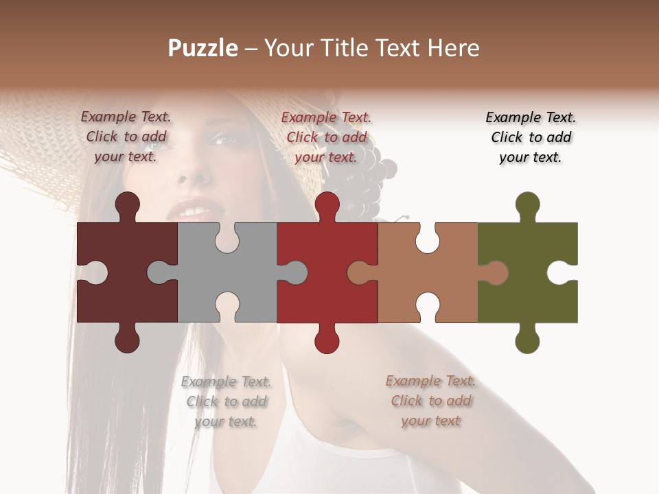 Grape Wreath Female PowerPoint Template