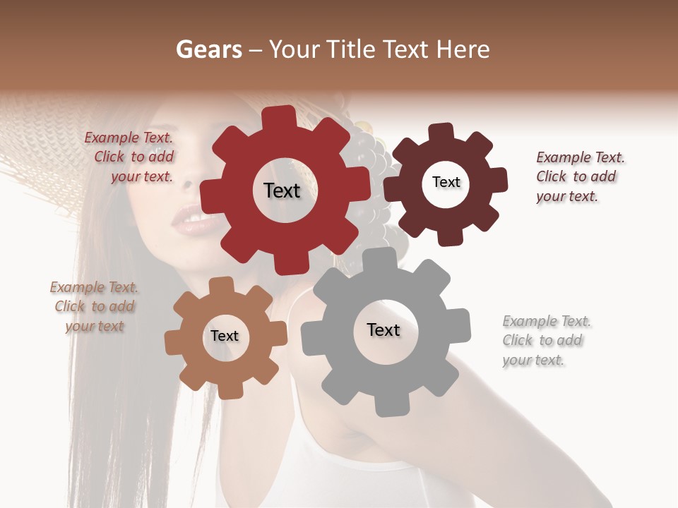 Grape Wreath Female PowerPoint Template
