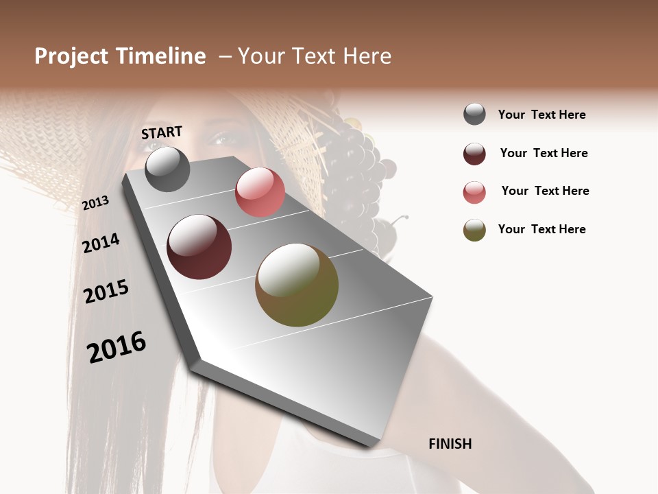 Grape Wreath Female PowerPoint Template