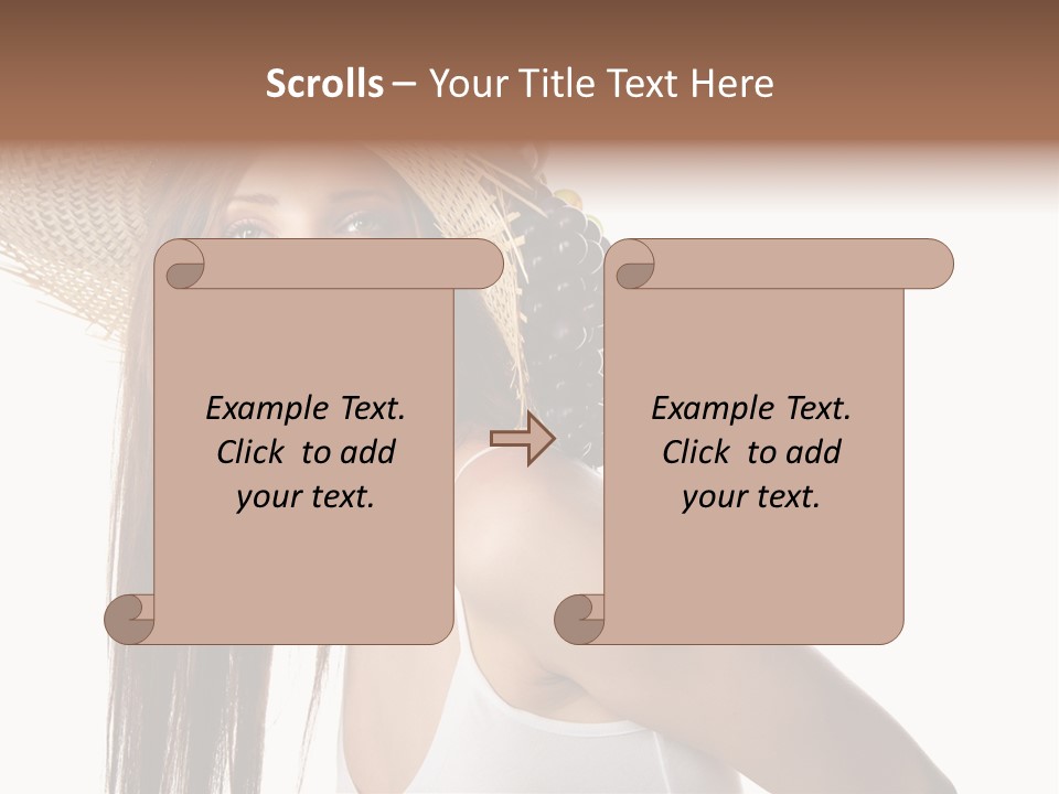 Grape Wreath Female PowerPoint Template