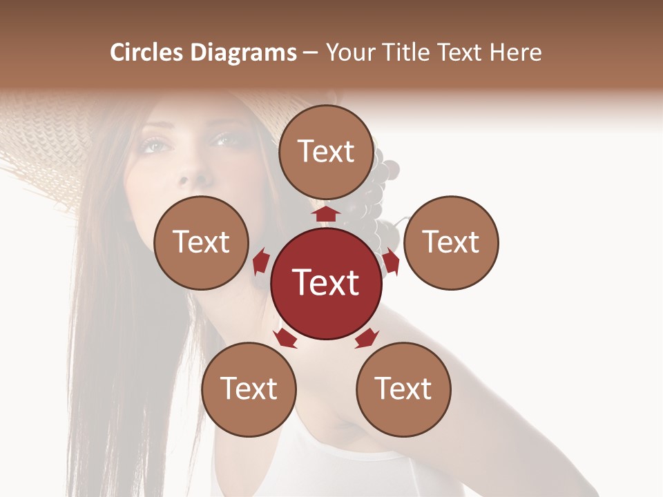 Grape Wreath Female PowerPoint Template