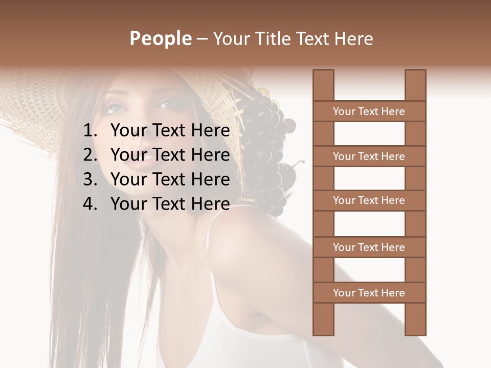 Grape Wreath Female PowerPoint Template