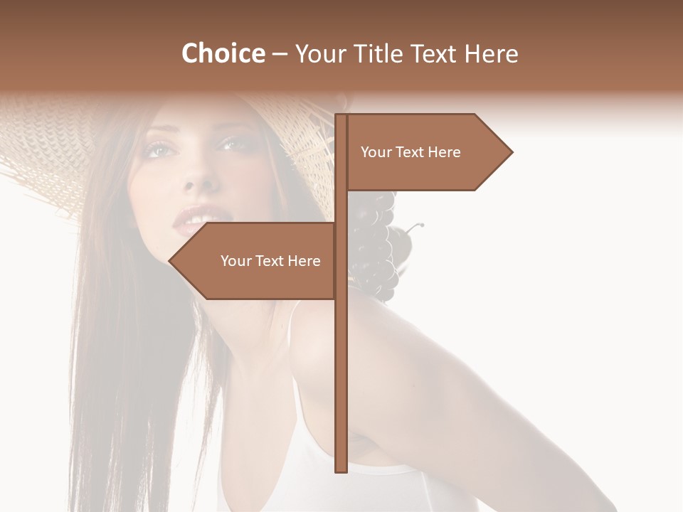Grape Wreath Female PowerPoint Template