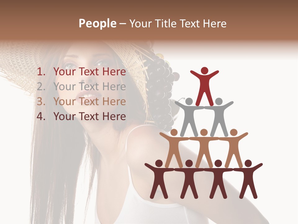 Grape Wreath Female PowerPoint Template