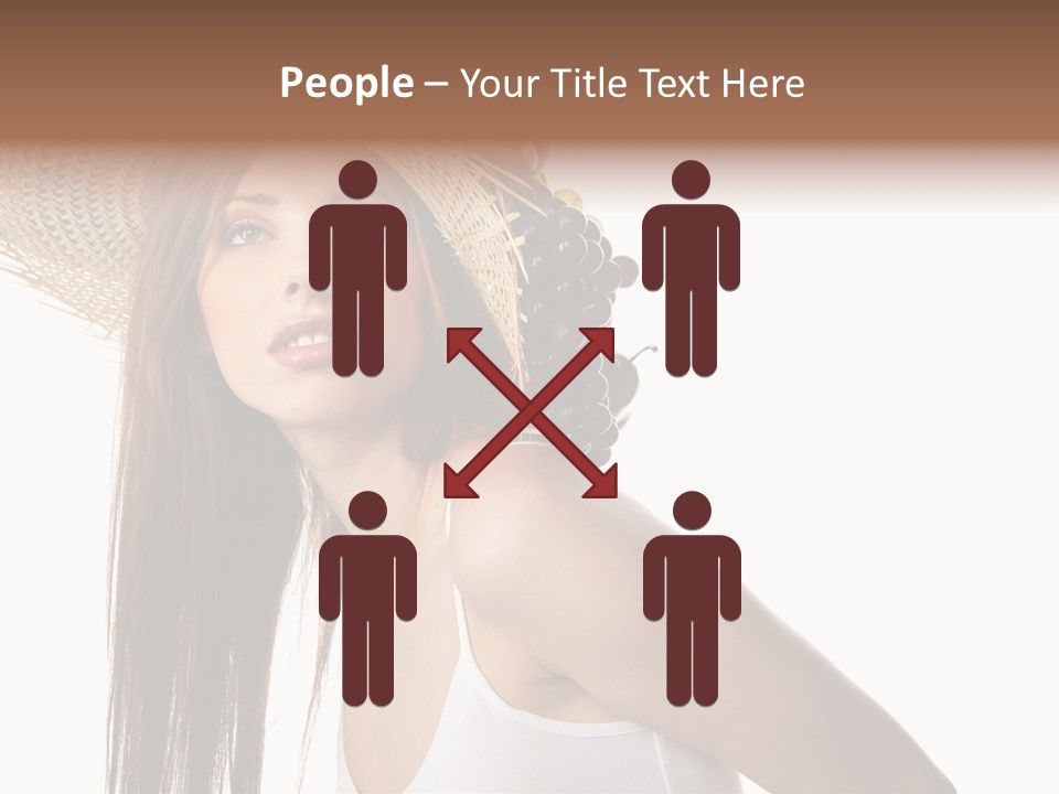 Grape Wreath Female PowerPoint Template