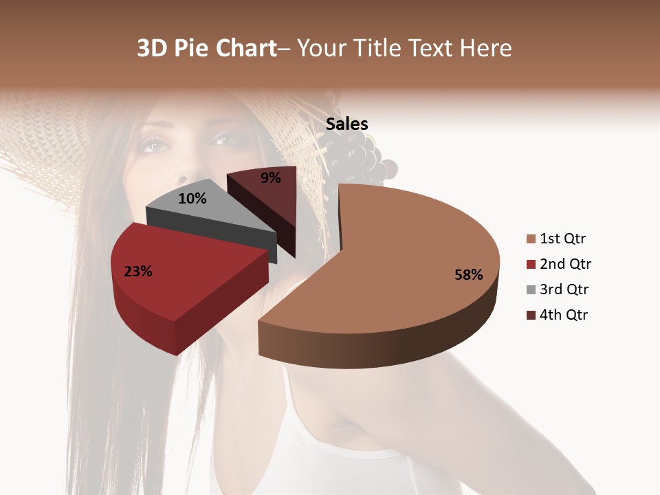 Grape Wreath Female PowerPoint Template