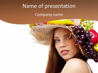 Citrus Hat Female PowerPoint Template