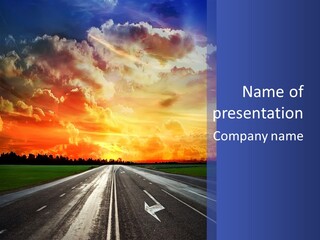 Asphalt Angle Nobody PowerPoint Template