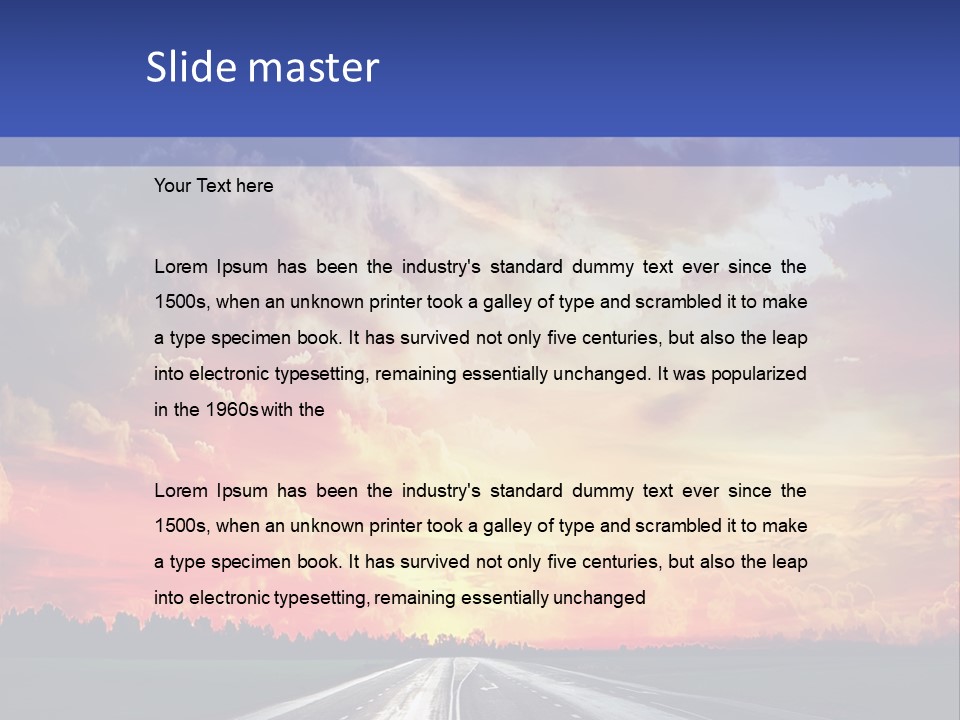 Asphalt Angle Nobody PowerPoint Template