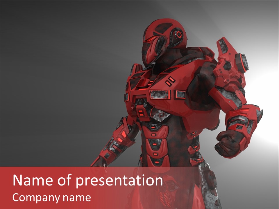 Artificial Steel Soldier PowerPoint Template