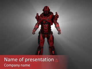 Cyberspace Robot Weapon PowerPoint Template