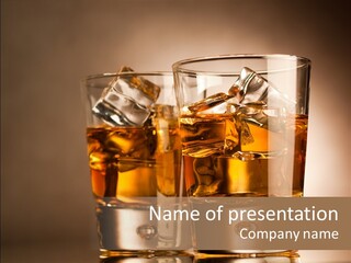Glass Brown Liquor PowerPoint Template