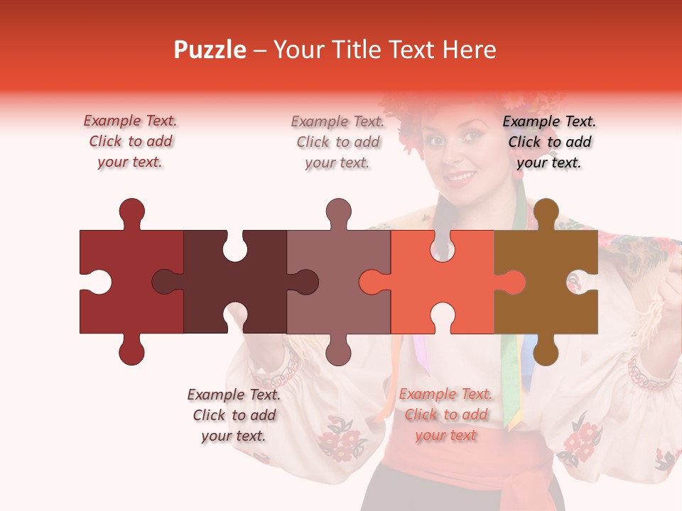 Portrait Brunette Cute PowerPoint Template