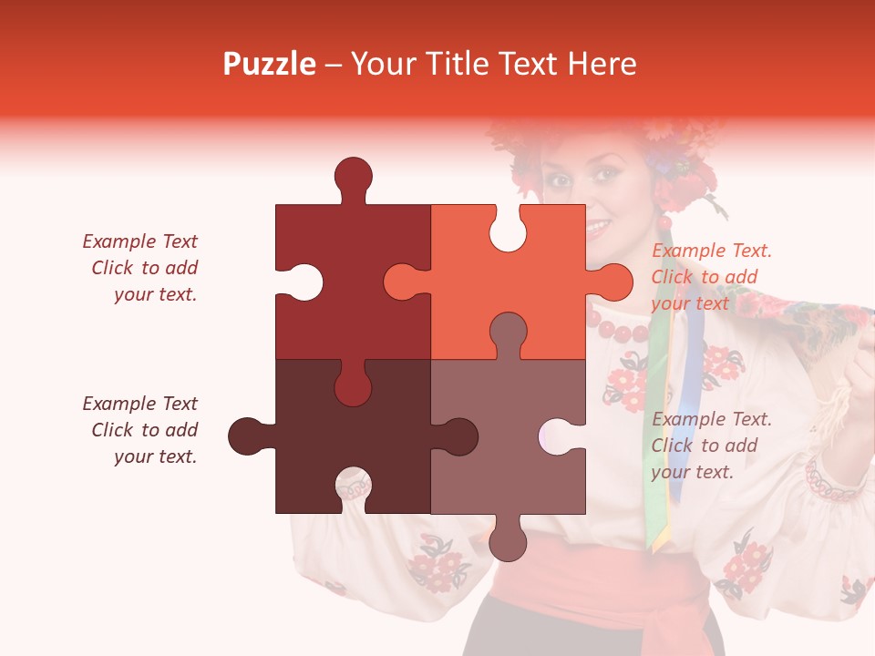 Portrait Brunette Cute PowerPoint Template