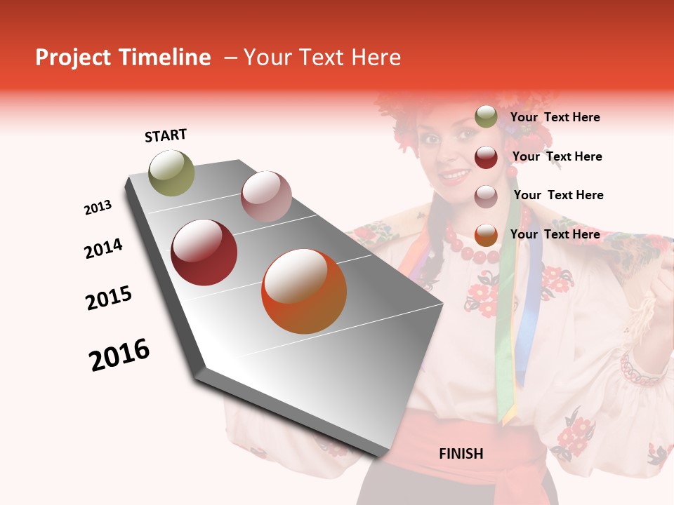 Portrait Brunette Cute PowerPoint Template