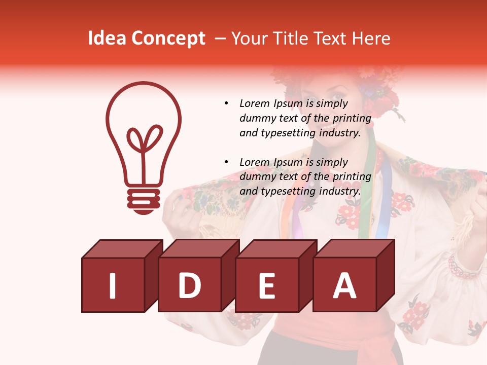 Portrait Brunette Cute PowerPoint Template