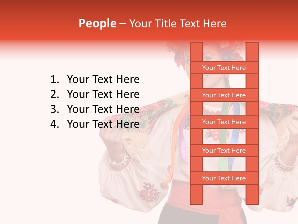 Portrait Brunette Cute PowerPoint Template