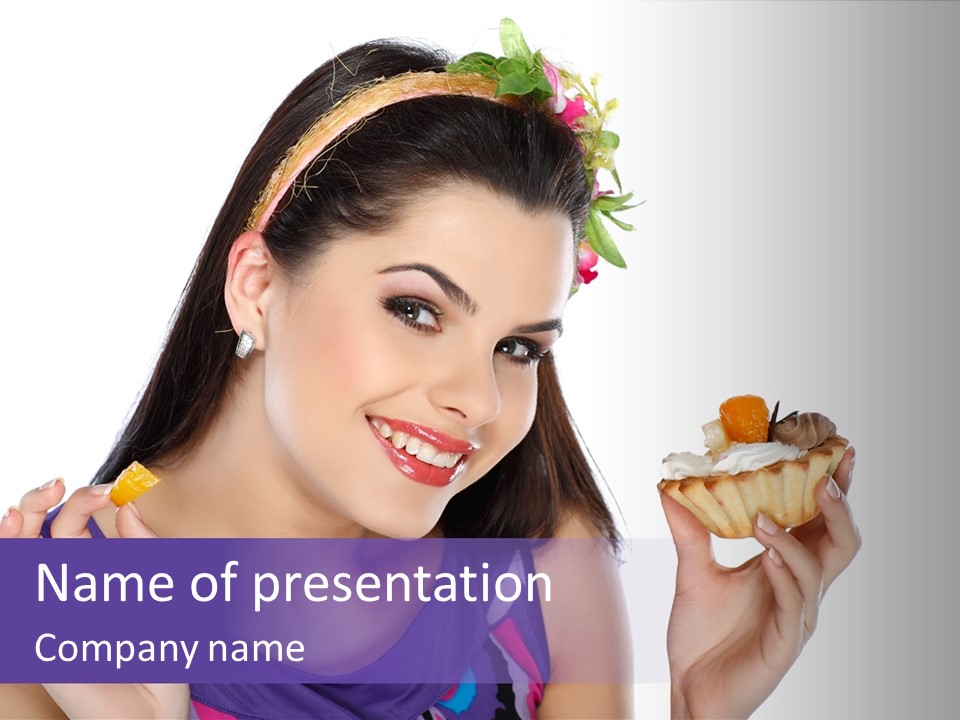 Model Cute Portrait PowerPoint Template