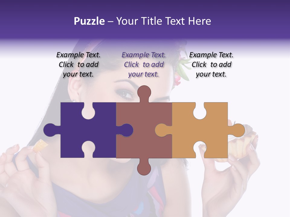 Model Cute Portrait PowerPoint Template