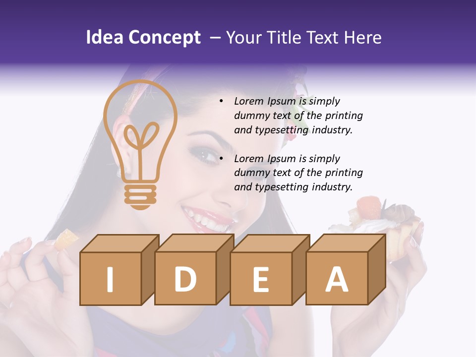 Model Cute Portrait PowerPoint Template
